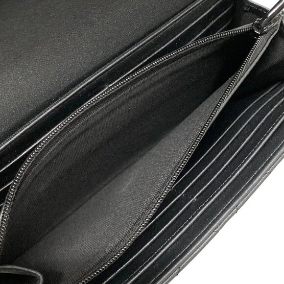 Auth CHANEL Matelasse AP0241 Black pearly lambskin Long Wallet - Picture 4 of 11